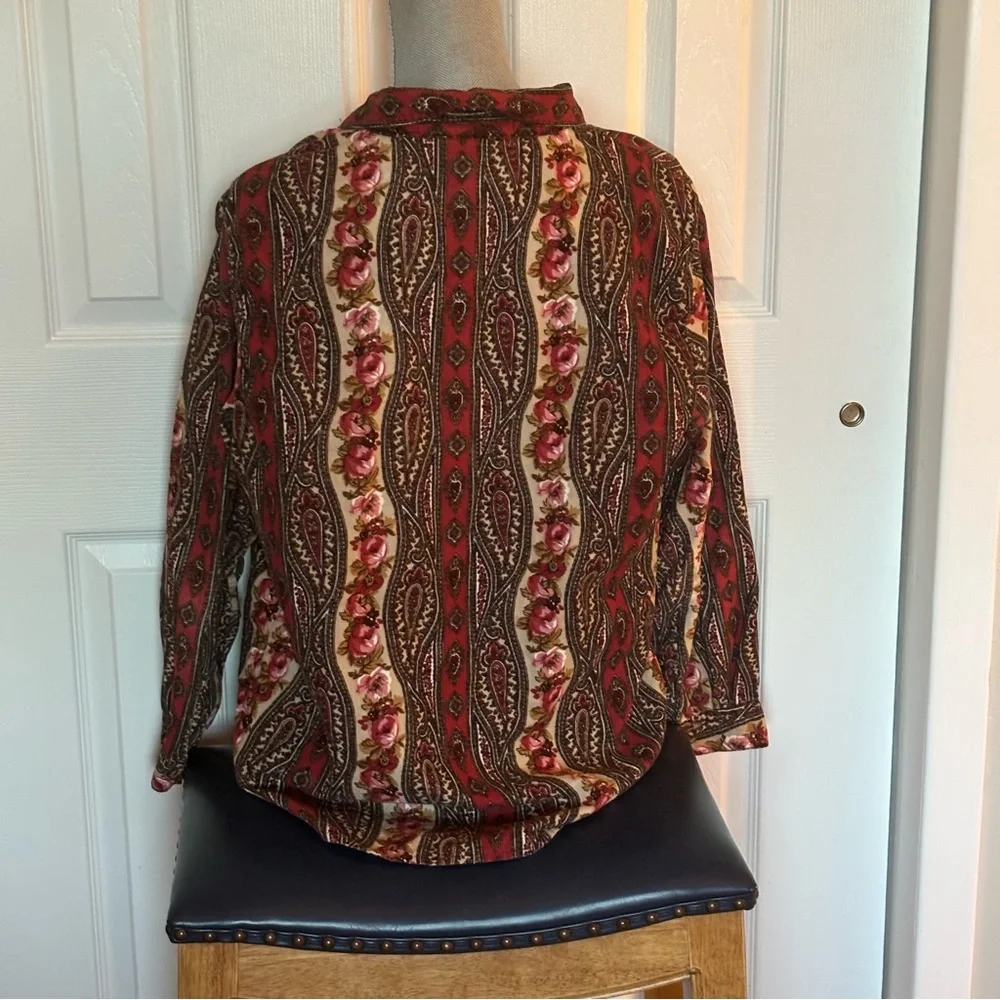 Lemon Grass Paisley Corduroy Button Down size XL - Picture 4 of 5